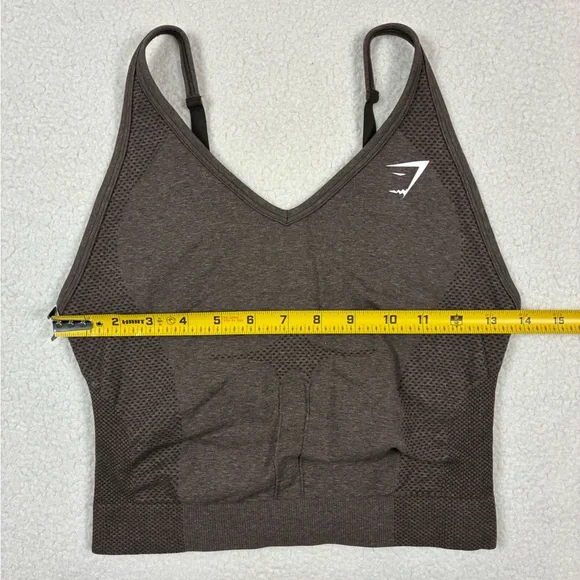 Gymshark Vital Seamless Midi Tank in Chocolate Brown Size Medium - Picture 6 of 7
